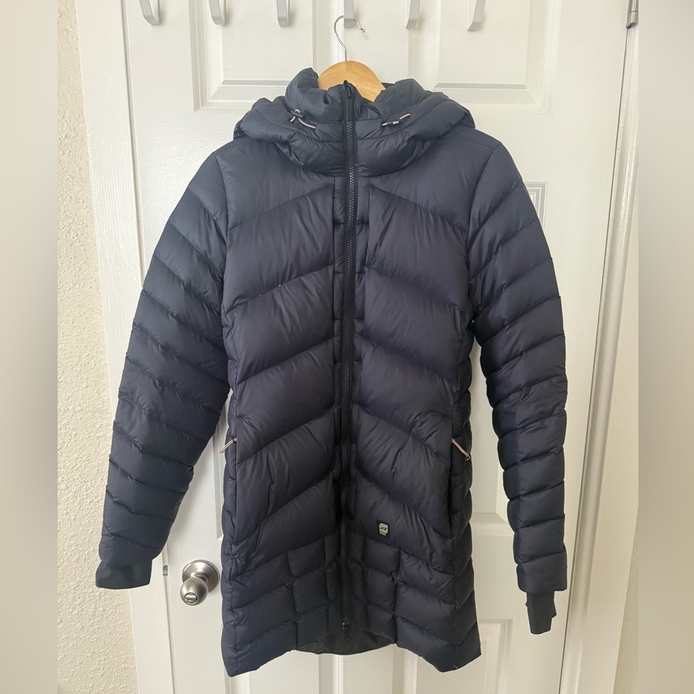Orage Women’s Down Parka Long Puffer Jacket Navy Blue Size Small